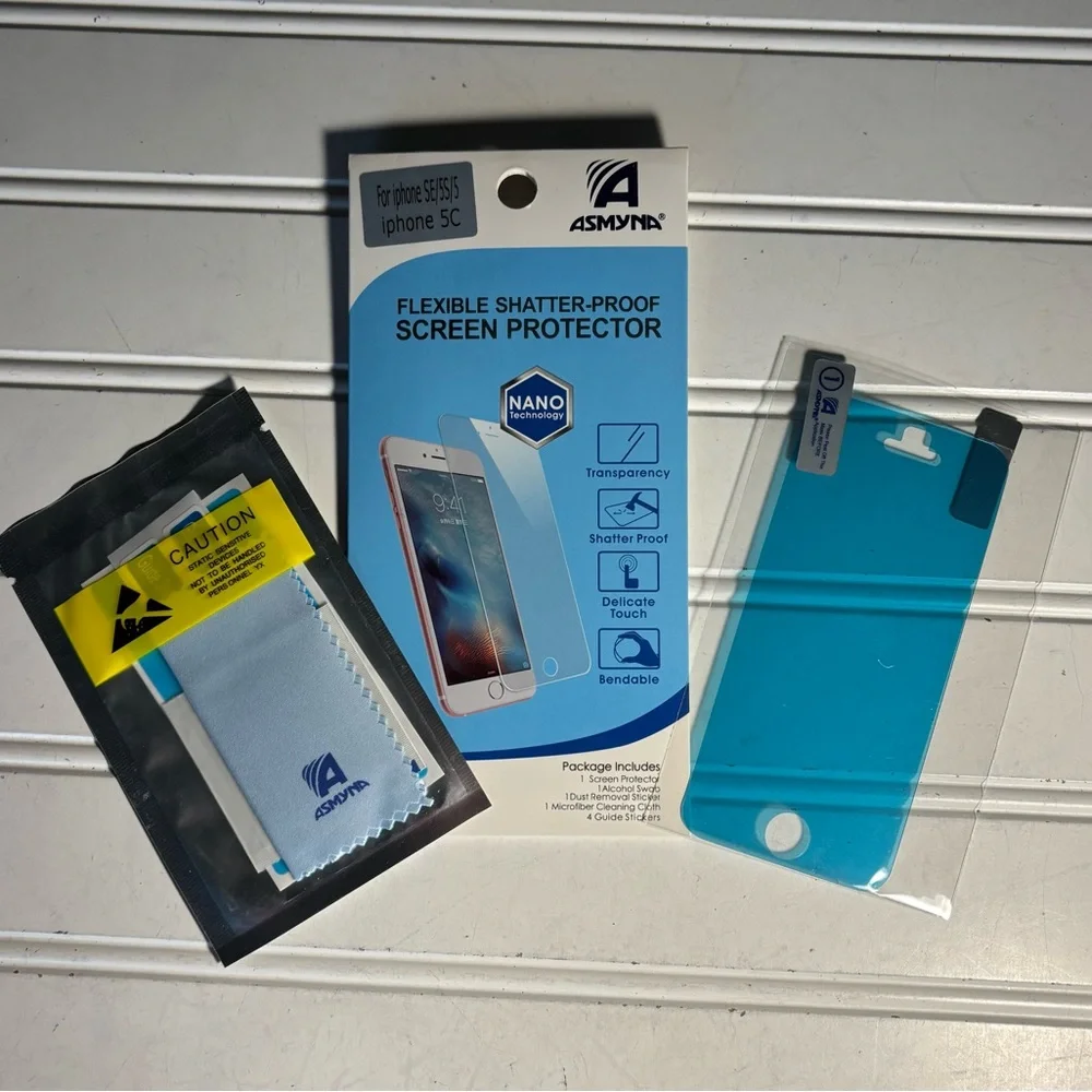 Asmyna Screen Protector Package for iPhone 5/5S/5C Nano Technology Shatterproof
